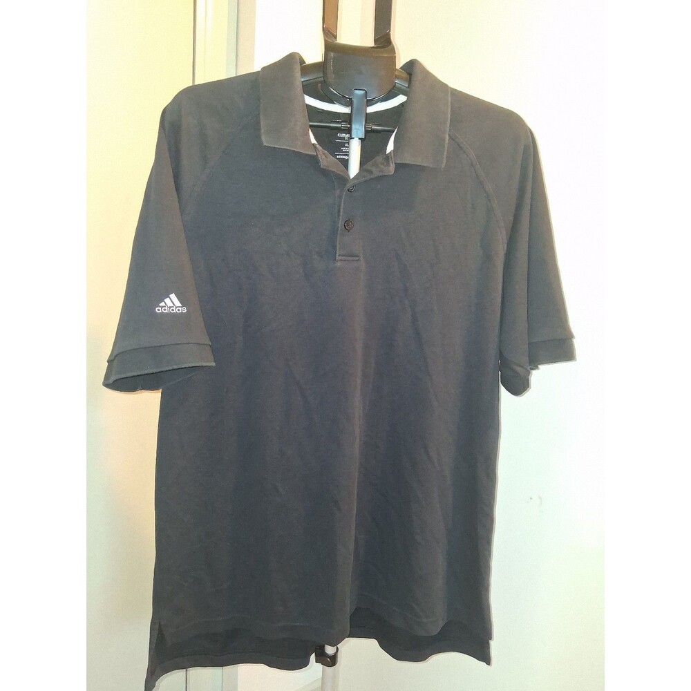 Men's Adidas Climalite Raglan Polo Shirt, Black Size XL